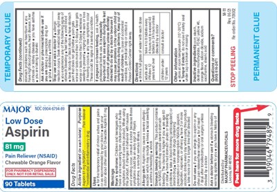 Image Of Label (Major Aspirin 81 mg Chewable Tablet Product Label)